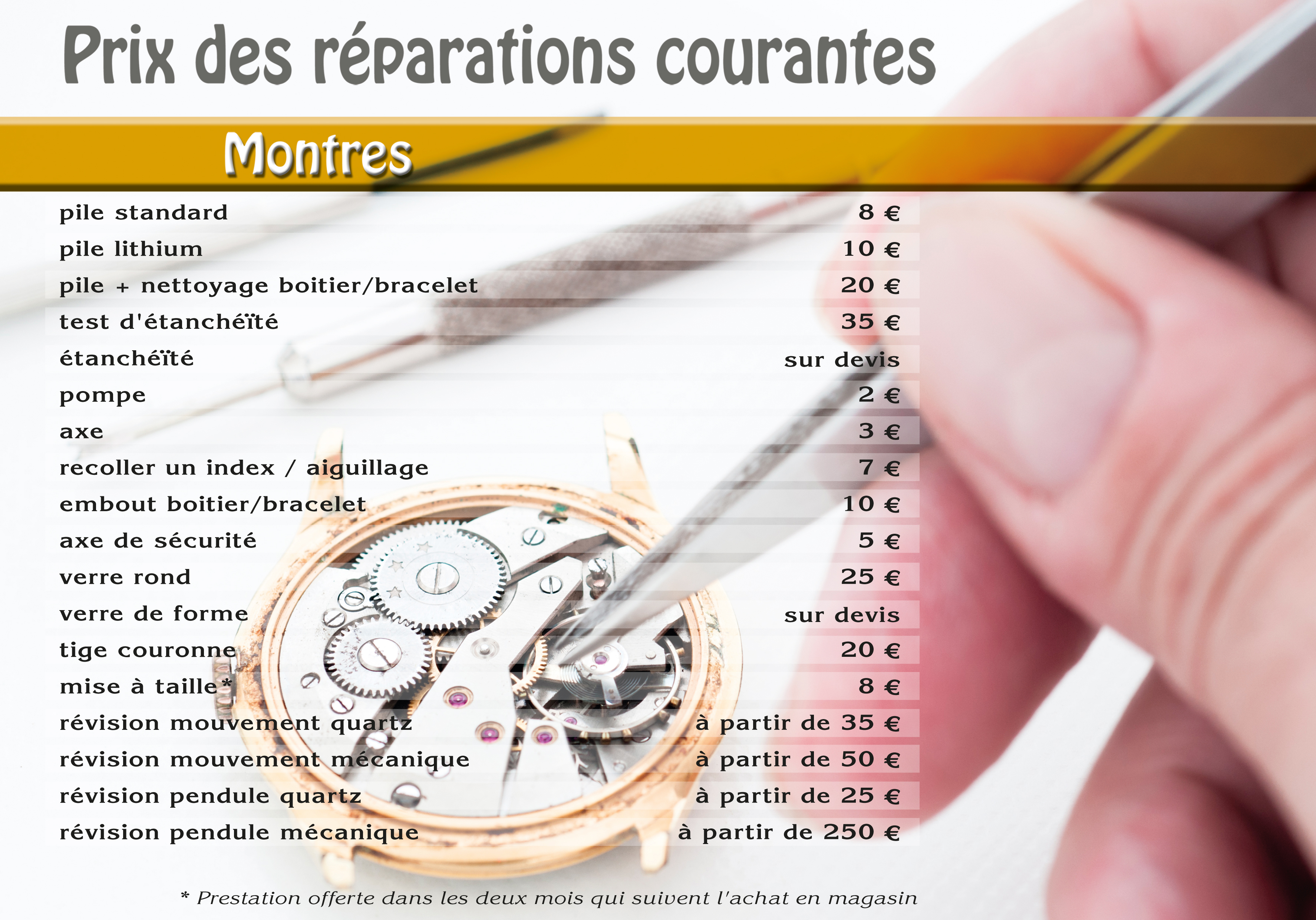 Réparation de montres - L'étanchéité d'une montre 